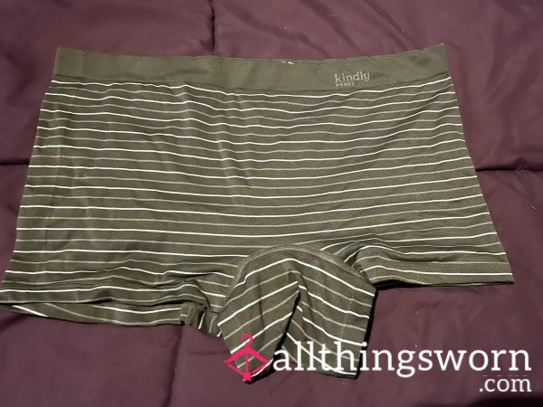 Green Striped 3x Boy Shorts