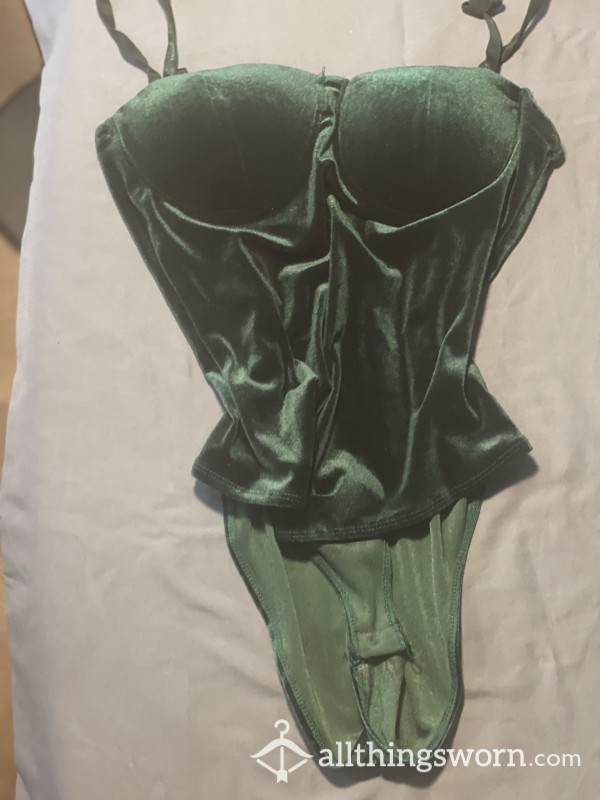 Green Velvet Body Suit