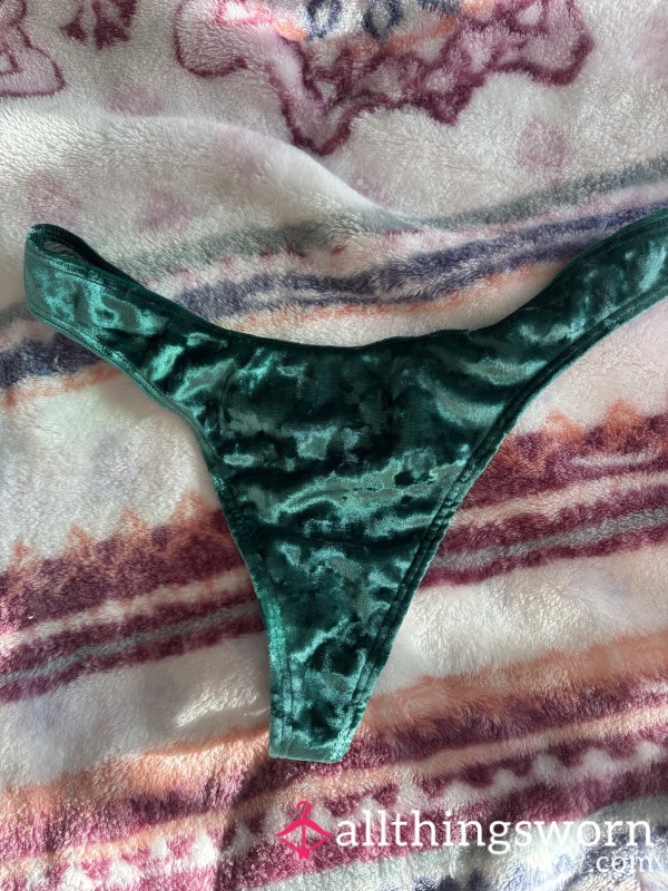 Green Velvet Thong Begging To Be Yours