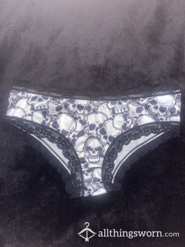 Grey And Black Skull Panties