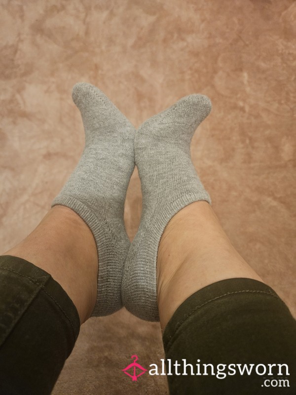 Grey Ankle Socks - Sweaty, Stinky, Small