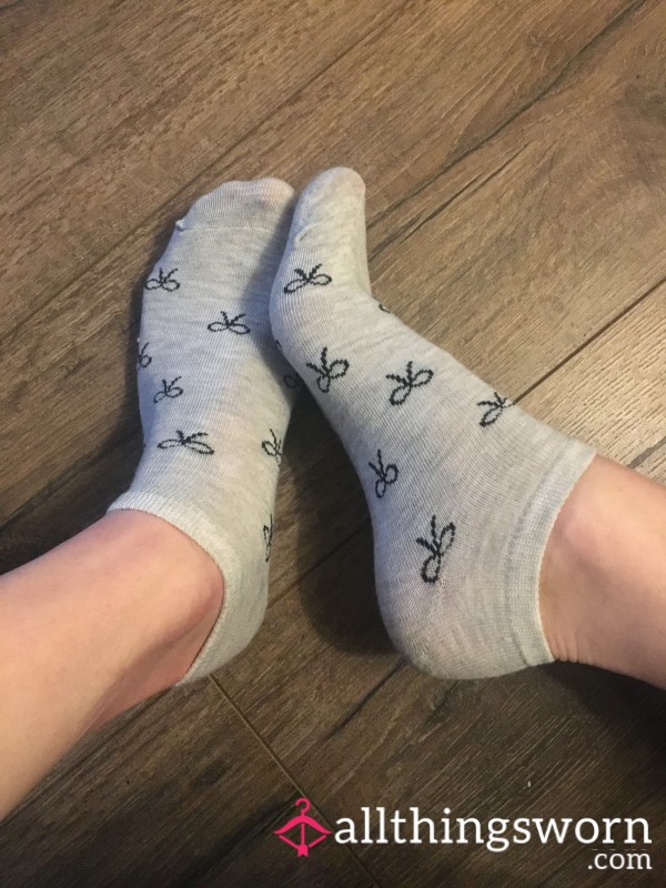 Grey Bow Socks