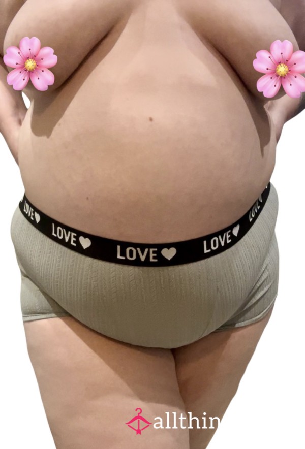 🩶 Grey Boy Short Brief Style Plus Size Panties Worn By A BBW 🩶