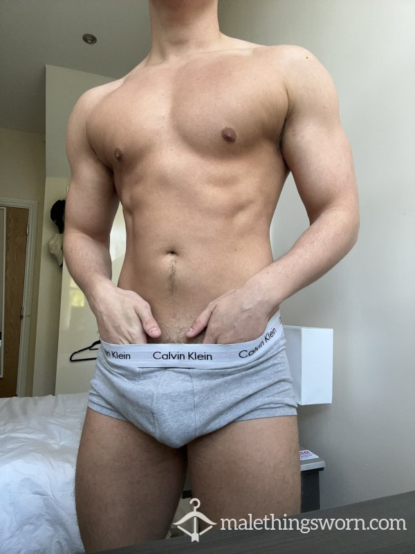 Grey Calvin Klein Boxers With White Waistband