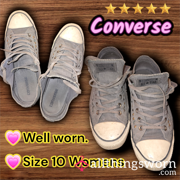 Grey Converse Shoes SZ 10 Womens