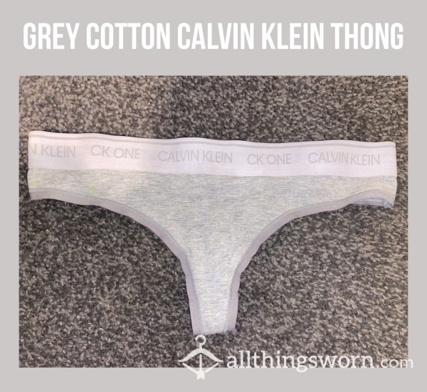 *reduced* Grey Cotton Calvin Klein Thong🤍