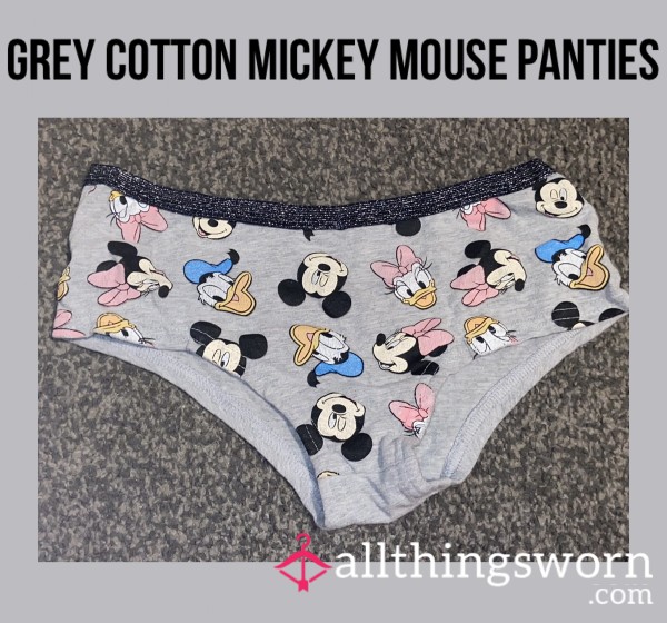 *reduced* Grey Cotton Mickey Mouse Panties🖤