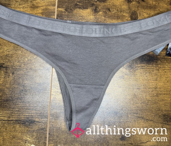 Grey Cotton Thong