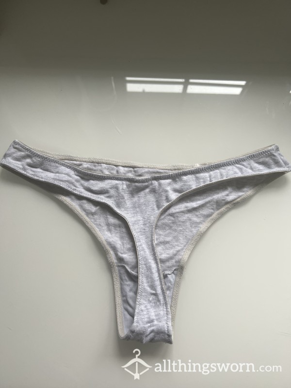 Grey Cotton Thong