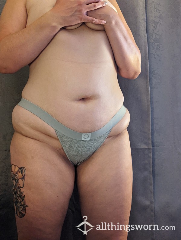 Grey Cotton Thong