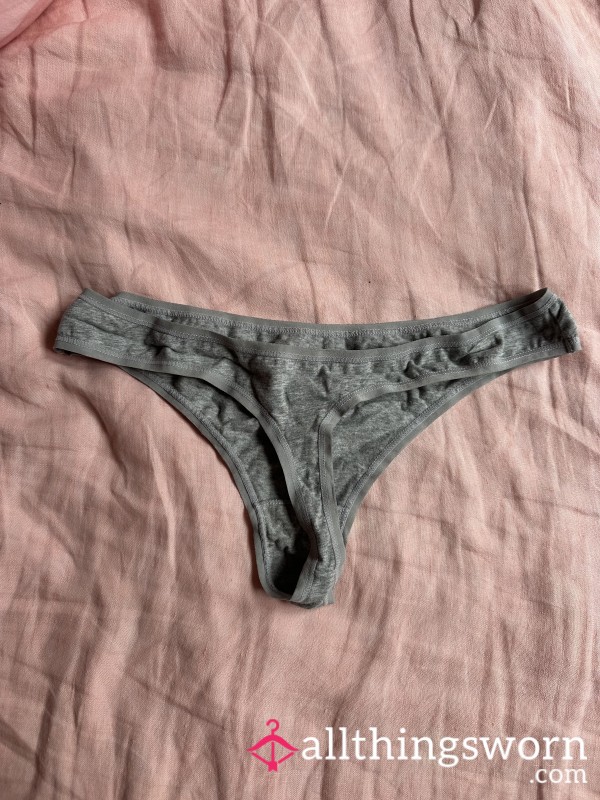 Grey Cotton Thong