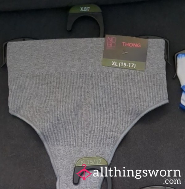 Grey Cotton Thong