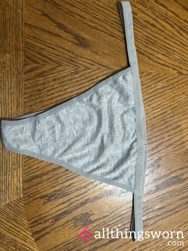 Grey Cotton Thong