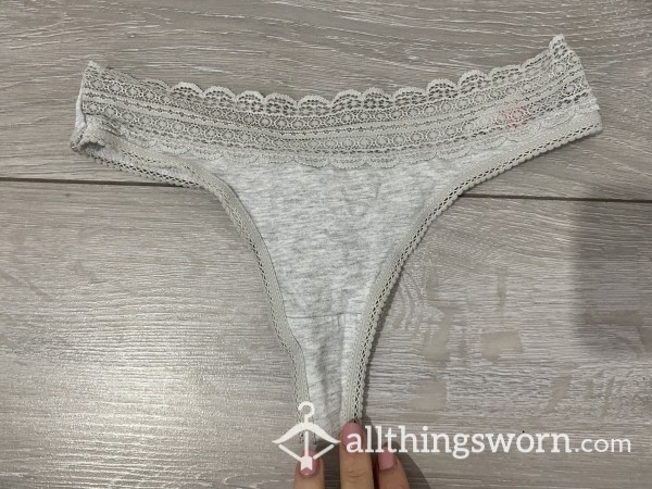 Grey Cotton Thong