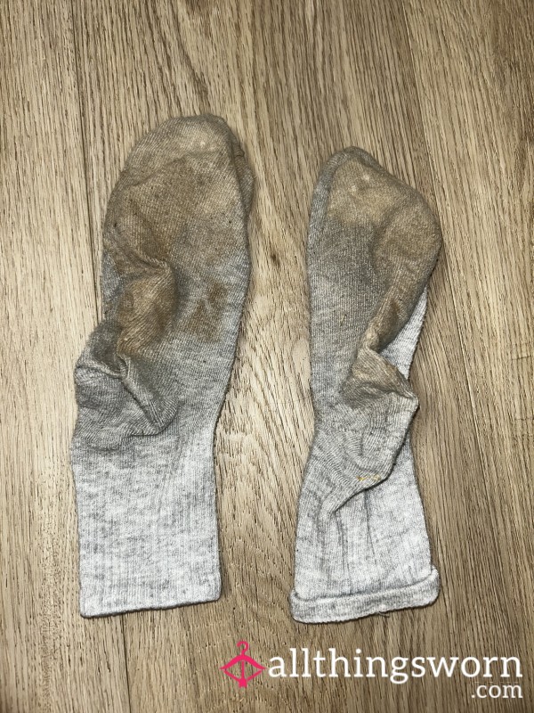 Grey Crew Socks MUDDY