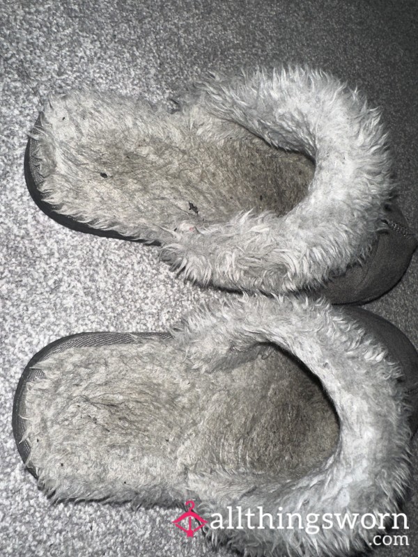 Grey Dirty Used Slippers