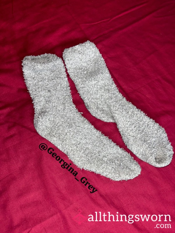 Grey Fluffy Socks