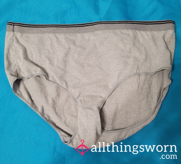 Grey Hanes Cotton Briefs Size 9