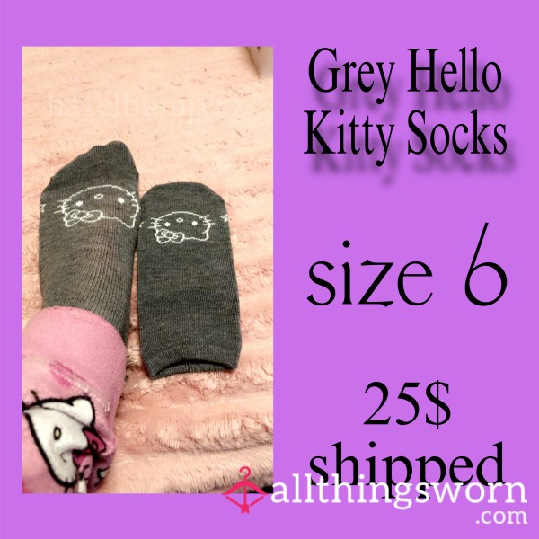 Hello Kitty Socks- Grey