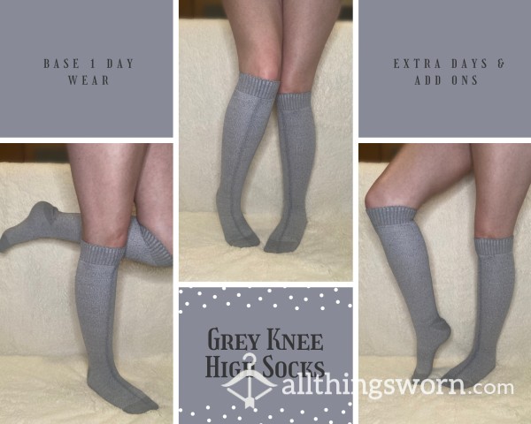 Grey Knee High Socks