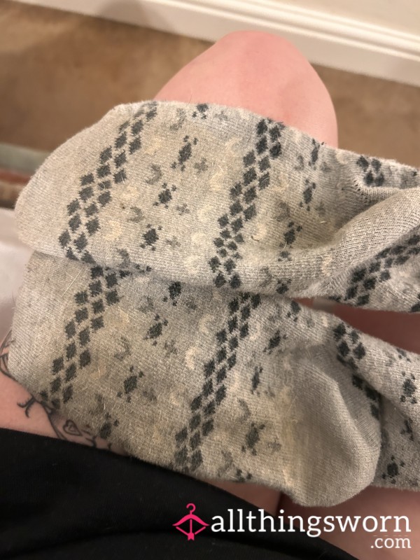 Grey Knee Socks Worn 16 Hrs