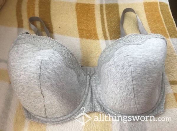 Grey Lacey Wired Bra, 38G