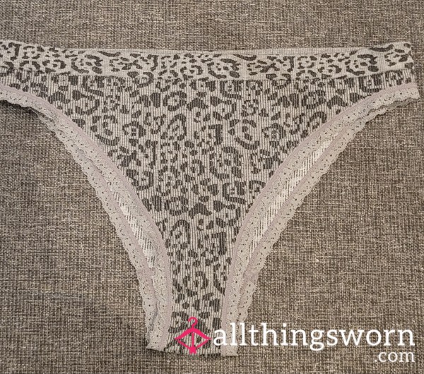 Grey Leopard Print Panties