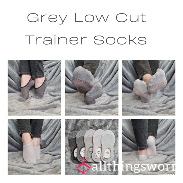 Grey Low Cut Trainer Socks | 5 Shades Available | 3 Days Wear | Includes Pics & Clip | See Listing For More Info - From £20.00 + P&P