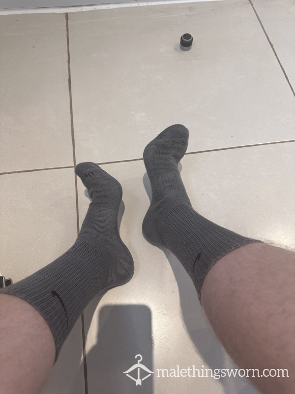 Grey Nike Sports Socks