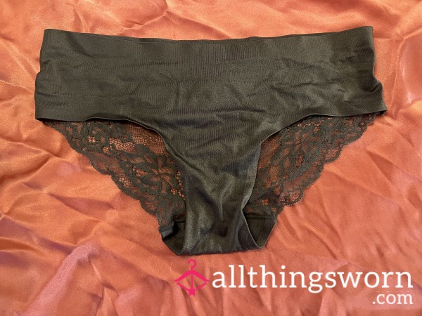 Grey Silk Seamless Panties With Laced A**