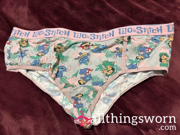 ~GREY & PINK LILO&STITCH PRINT COTTON CHEEKY PANTY~