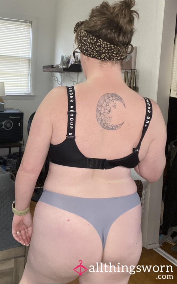 Grey Plus Size Nylon Thong