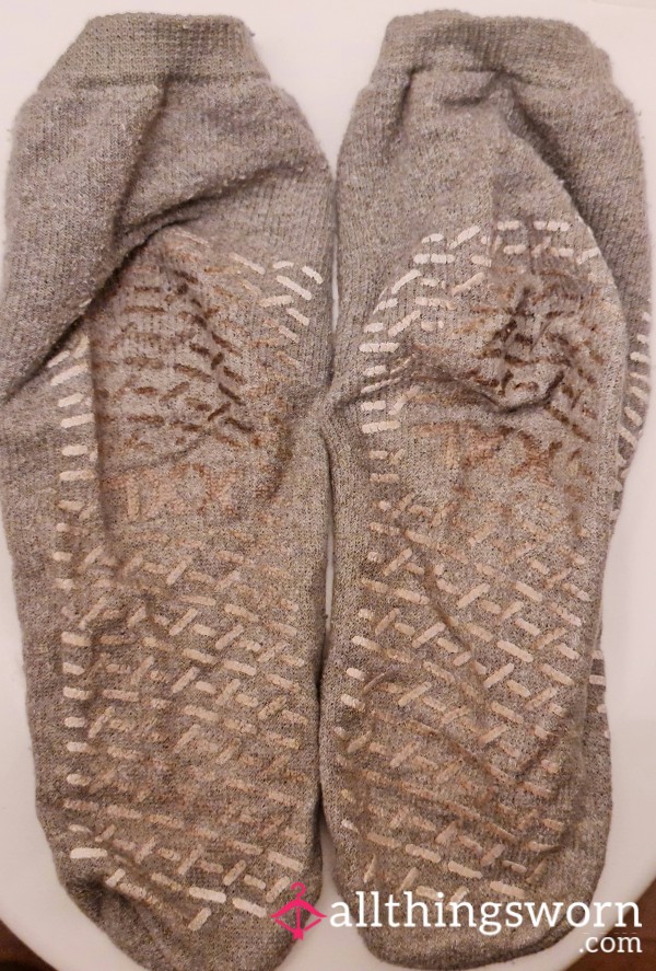 Grey Rare Find Socks, Treasured  Gift Well Worn