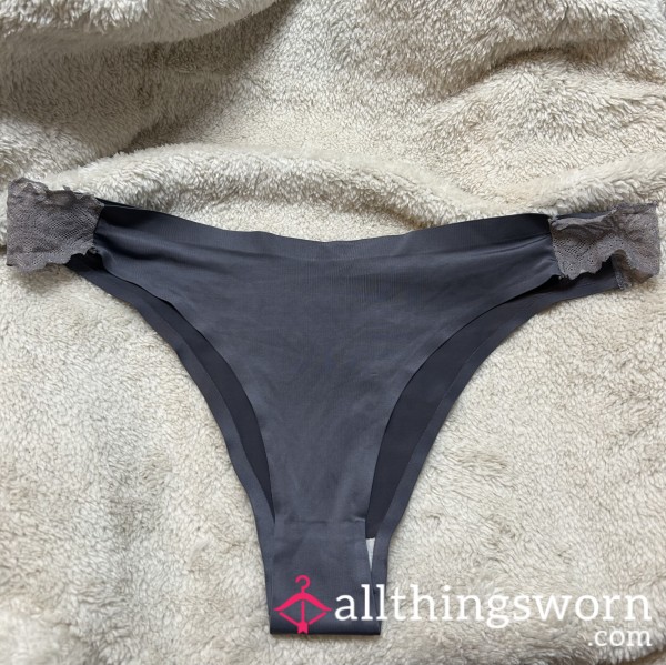 Grey Polyester Thong