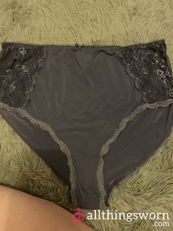 Grey Silk Granny Panties