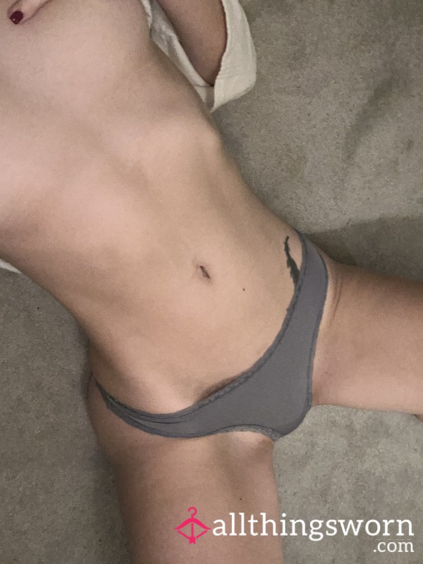 Grey Silk Panties Well-worn