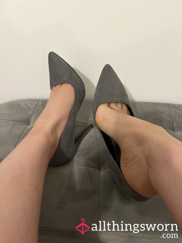 Grey Suede S**y Stilettos