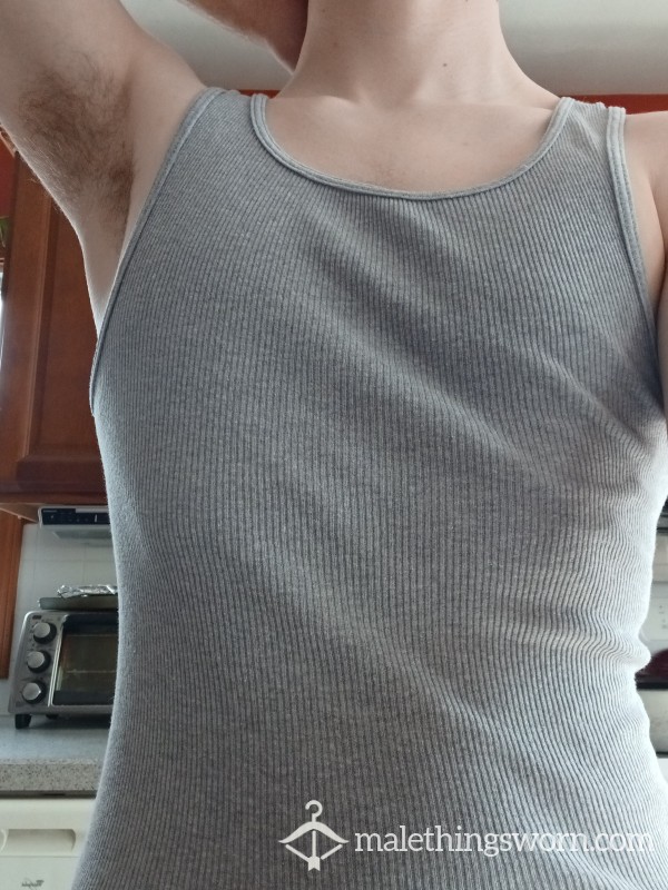 Grey Sweaty And Tight Shirt