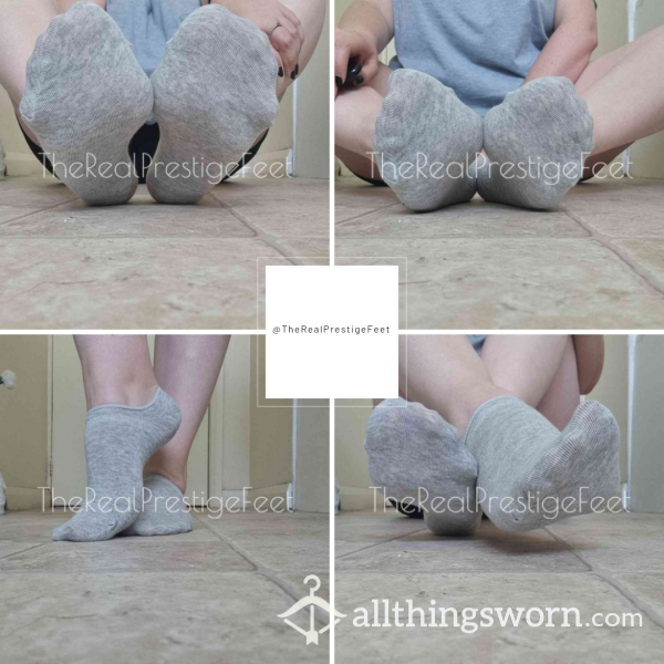 Grey Low Cut Trainer Socks | 3 Days Wear | Includes Pics & Clips | See Listing Photos For More Info - From £20.00 + P&P