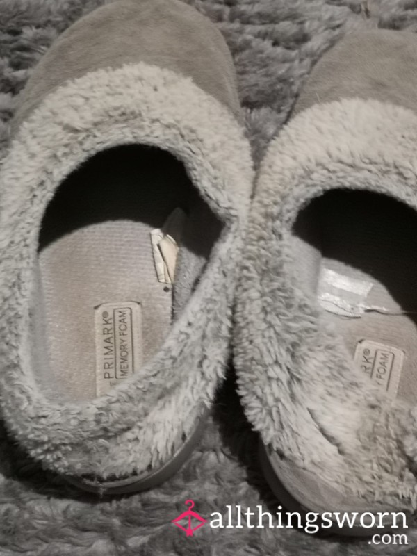 Grey Worn Slippers