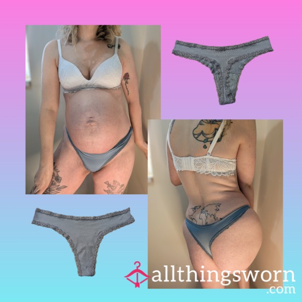 Grey/Blue Silk Thongs