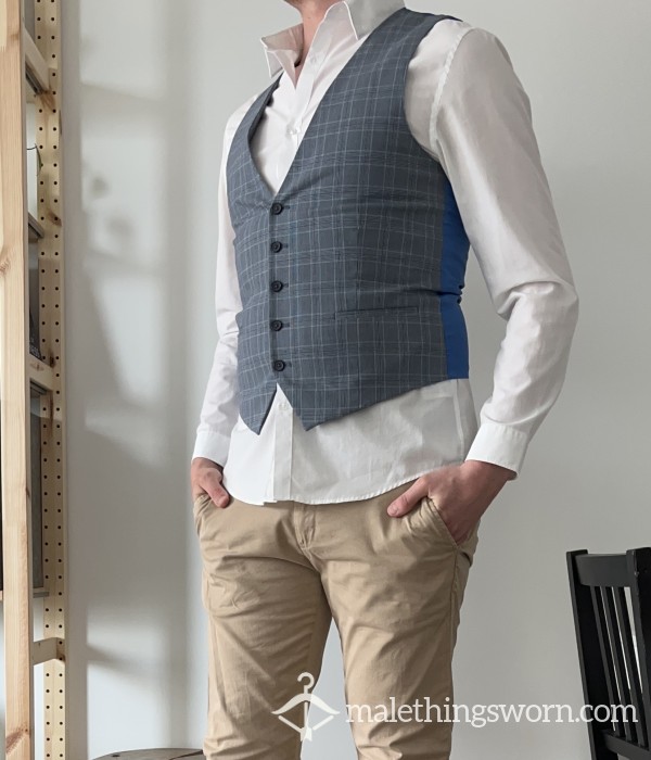 Grey/Blue Squared Vest