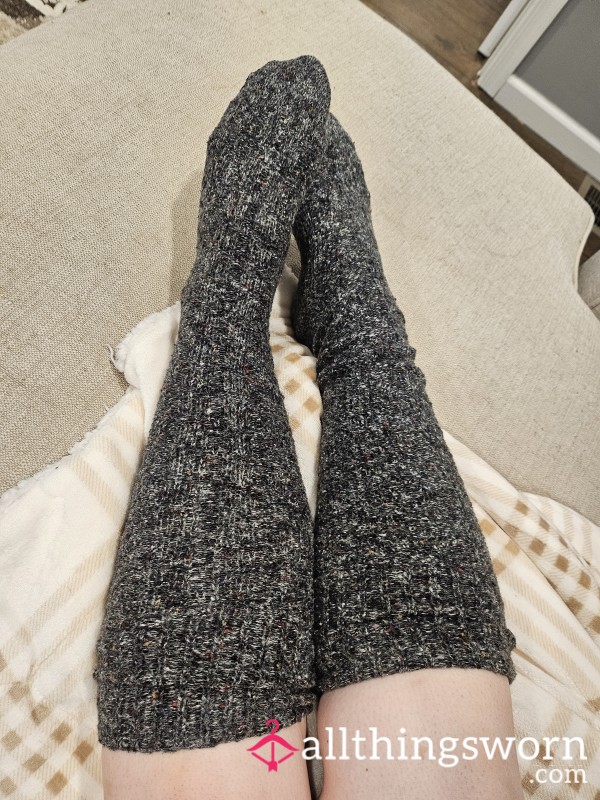 Grey/Multicolor Knee High Socks