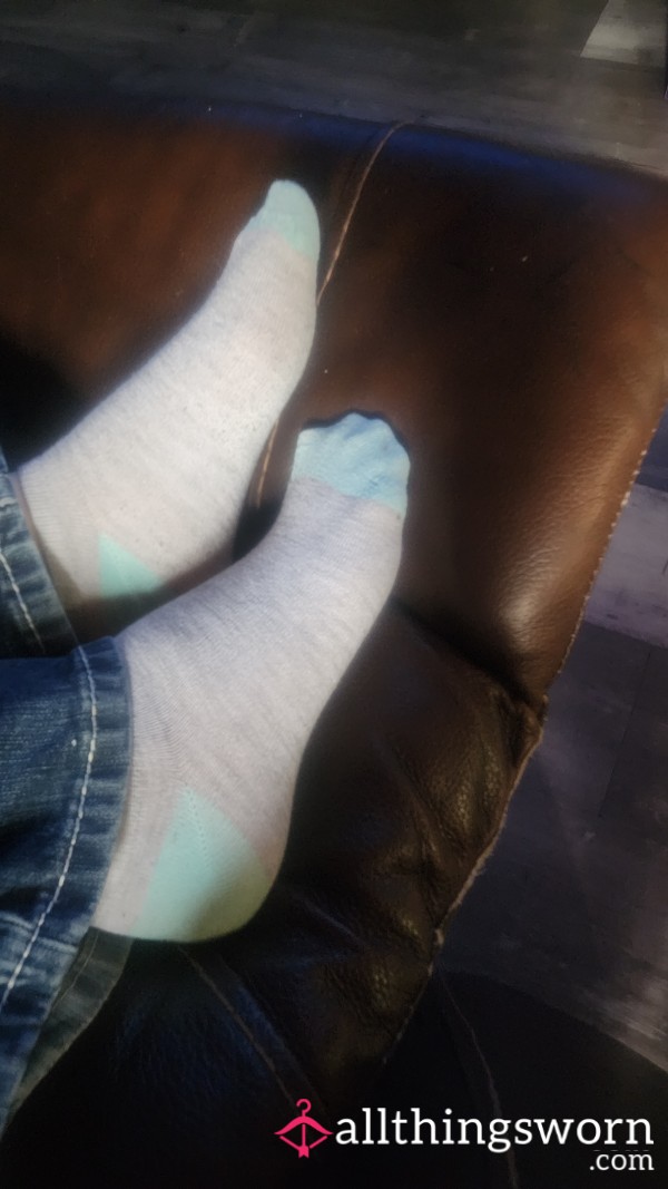 Grey/teal Low Cut Socks