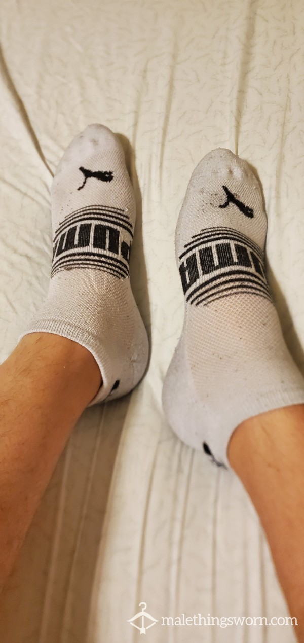 Gym Used White Puma Socks