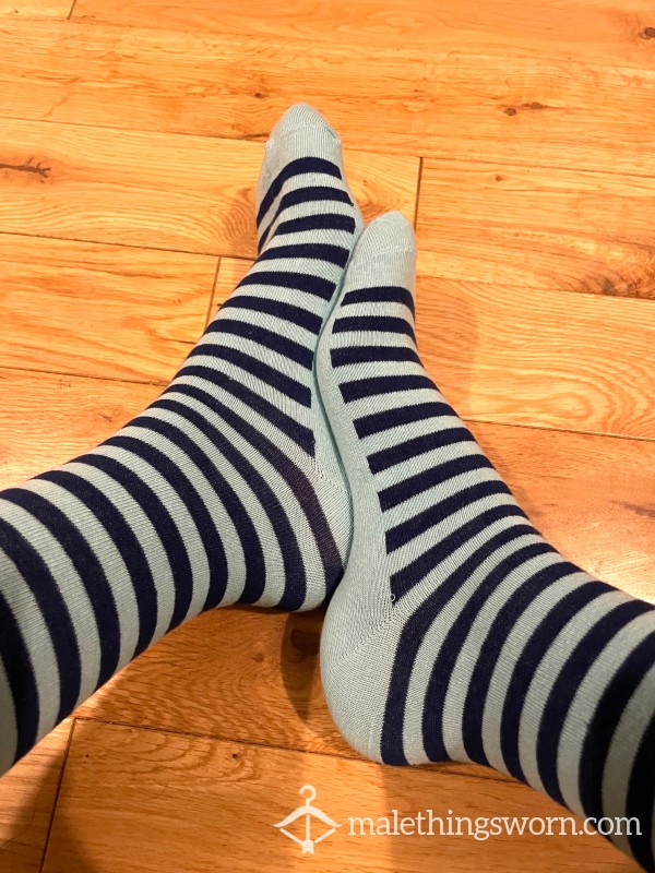 Hackett Luxury Aqua & Navy Stripes Office Dress Socks , Want To Sniff A Bit Of Cla**?