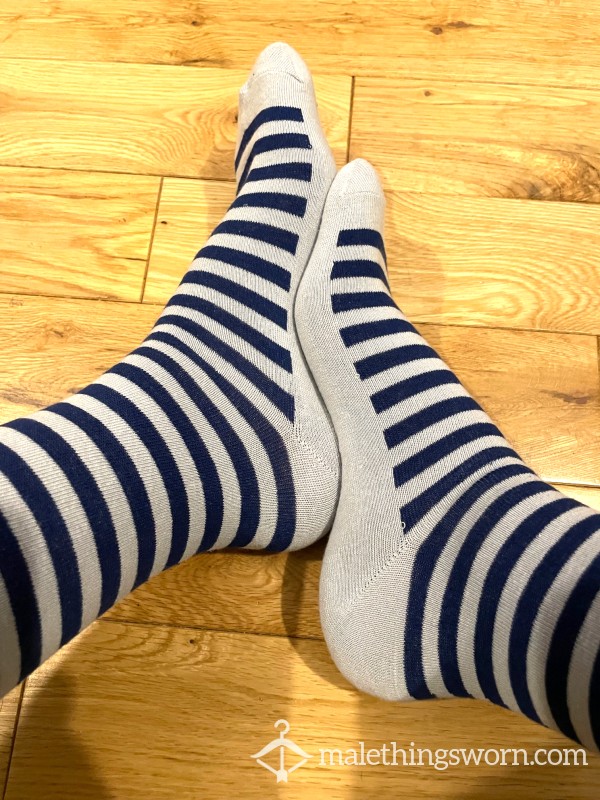 Hackett Luxury Grey & Navy Stripes Office Dress Socks , Want To Sniff A Bit Of Cla**?