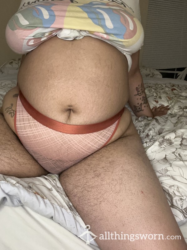 Hairy, BBW Latina Mesh Cheeky Panties