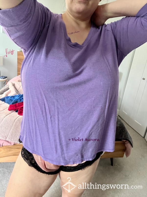 Half Sleeve Soft Cozy Purple Top