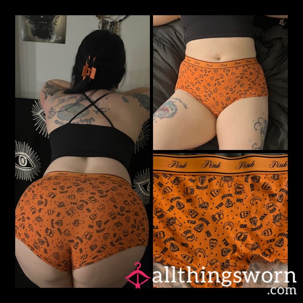 🎃 Halloween Print 👻 Logo Waist Vs Pink Boyshorts